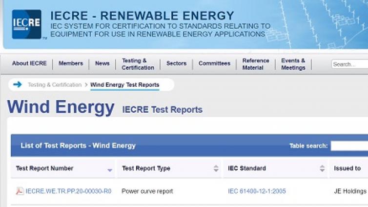 CCSC成为第一个签发IECRE整机测试报告的国内检测实验室